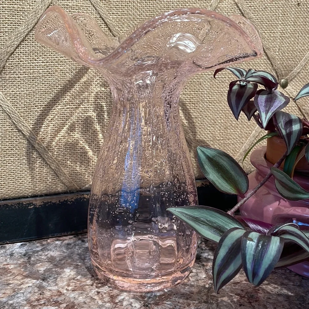 Pink glass vase